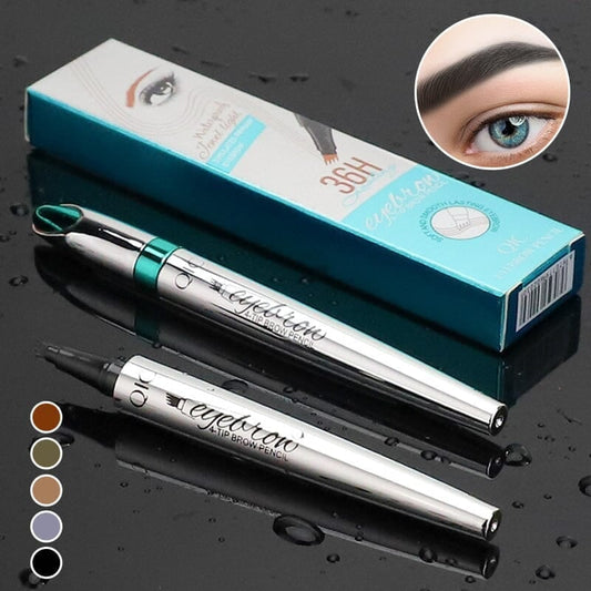 ⏰3D Waterproof Microblading Eyebrow Pen 4 Fork Tip Tattoo Pencil