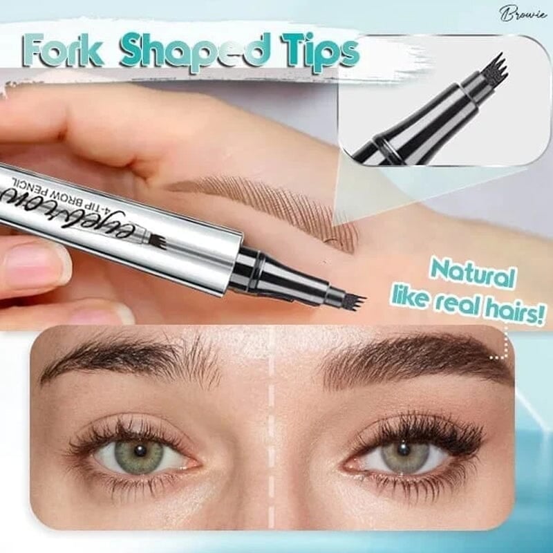 ⏰3D Waterproof Microblading Eyebrow Pen 4 Fork Tip Tattoo Pencil