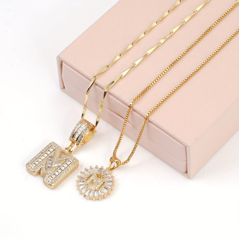 🎁 New Release Mother's Day Gift - 50% Off - Set of 2 - Initial Letter Pendant Necklace