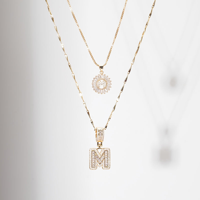 🎁 New Release Mother's Day Gift - 50% Off - Set of 2 - Initial Letter Pendant Necklace