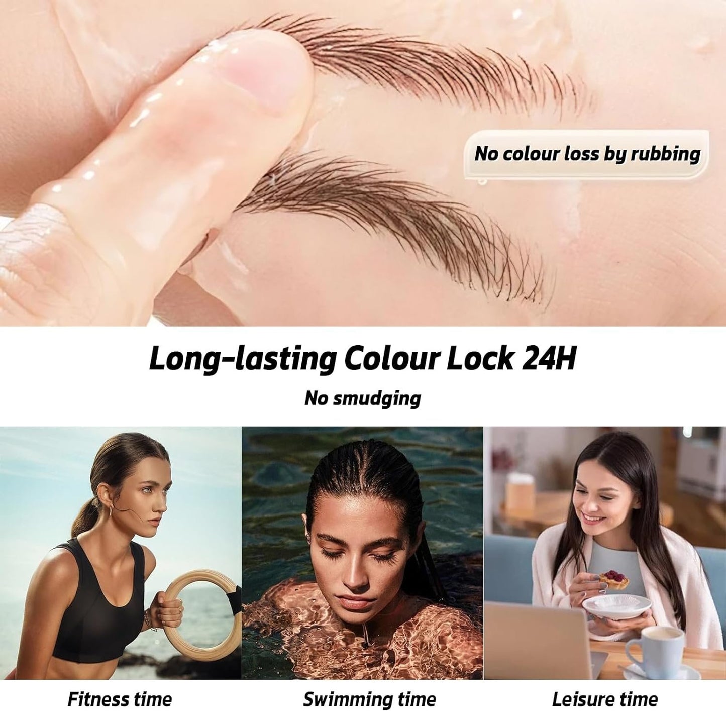 2-in-1 Eyebrow Pencil with Waterproof Microblading and Dual-Ended Eyeliner Brush✅Natural Brow Makeup and Eyelash Line