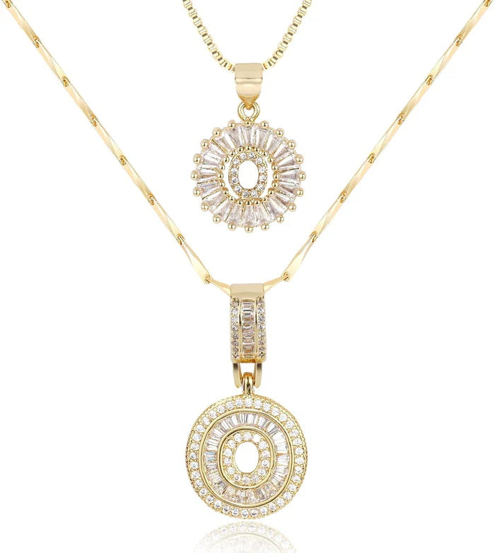 🎁 New Release Mother's Day Gift - 50% Off - Set of 2 - Initial Letter Pendant Necklace