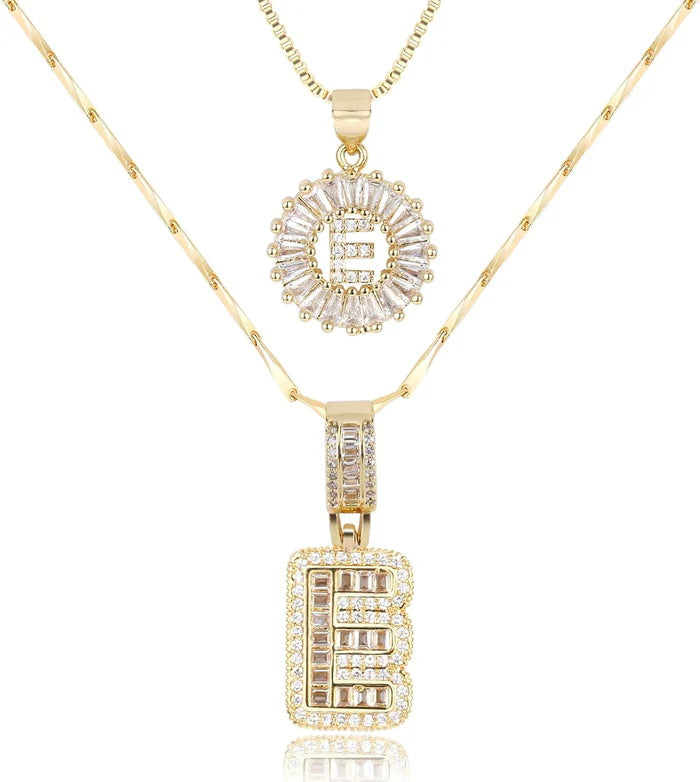 🎁 New Release Mother's Day Gift - 50% Off - Set of 2 - Initial Letter Pendant Necklace