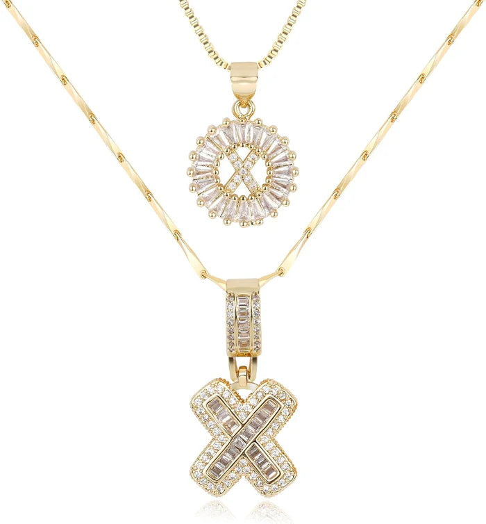 🎁 New Release Mother's Day Gift - 50% Off - Set of 2 - Initial Letter Pendant Necklace